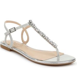Jewel Badgley Mischka Natalie Flat Sandals size 5